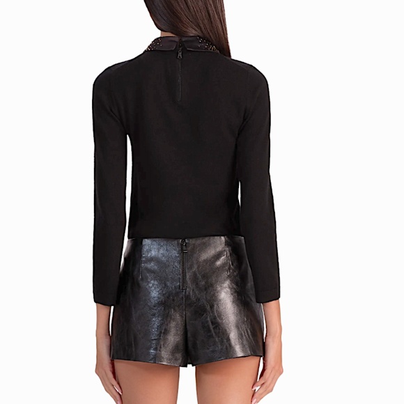 Alice + Olivia Porla Embellished Stretch-Wool Top - Picture 5 of 12